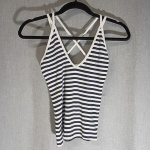 Jr's Striped V-Neck Women's Top